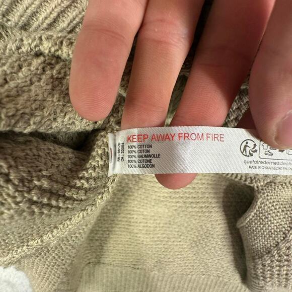 Deadstock Free People Beach Beige Oversized Waffle Knit Turtleneck Sweater XS - Picture 5 of 7